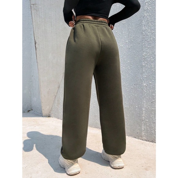 🌟 Solid Slant Pocket Sweatpants high waist - Picture 10 of 12